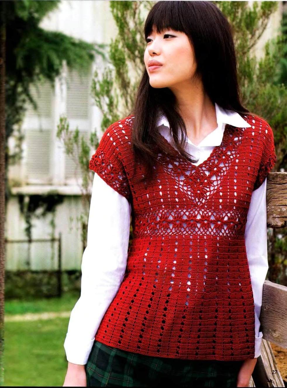 Easy red tunic crochet pattern